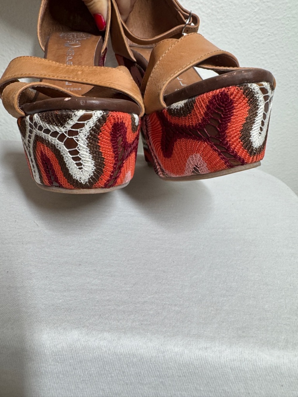 Jeffrey Campbell Bradshaw Ibiza Tan Brown Ankle Strap Wedge Open Toe Sandals 7.5 - Picture 10 of 16